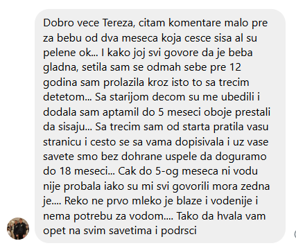tereza kis savjetnica dojenje preporuka